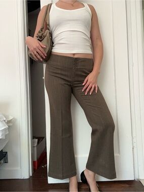 y2k Dynamite Brown Boot-Cut Flare Pants
